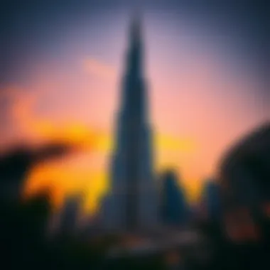 Burj Khalifa: A Design Marvel Stunning view of the Burj Khalifa at sunset showcasing its height and design
