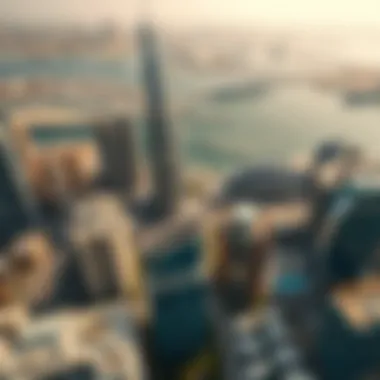 Dubai Marina: Urban Elegance Aerial view of Dubai Marina with its unique skyscrapers and waterfront