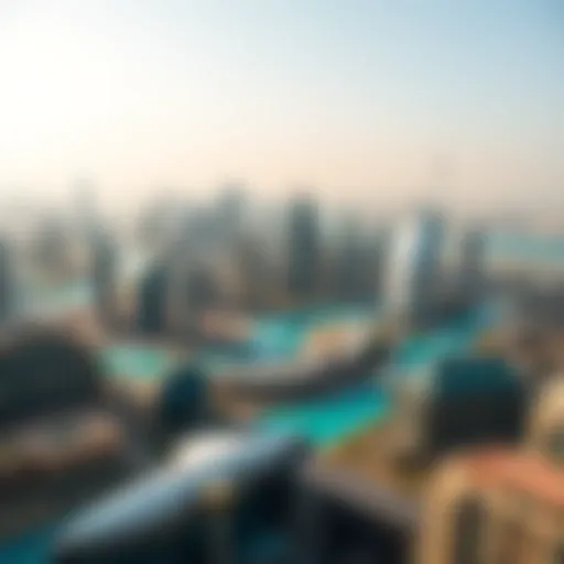 Overview of Dubai's real estate landscape Aerial view of luxurious Dubai skyline
