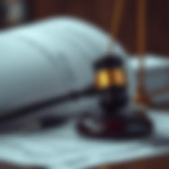 A close-up of legal documents and a gavel symbolizing the legal framework