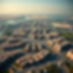 Aerial view of Dubai International City Phase 2 showcasing residential layout