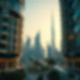 The Iconic Dubai Skyline A panoramic view of Dubai's skyline showcasing modern architecture