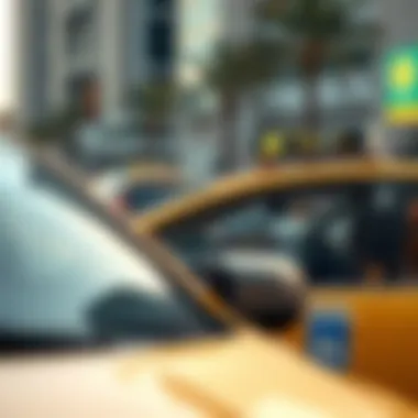 A modern taxi in Dubai featuring advanced technology