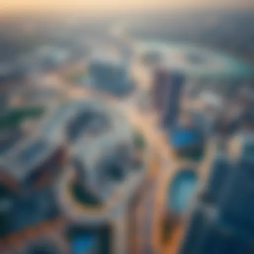 Aerial View of Dubai's Real Estate Landscape Aerial view of Dubai showcasing real estate developments