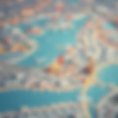 Map highlighting strategic locations in Dubai