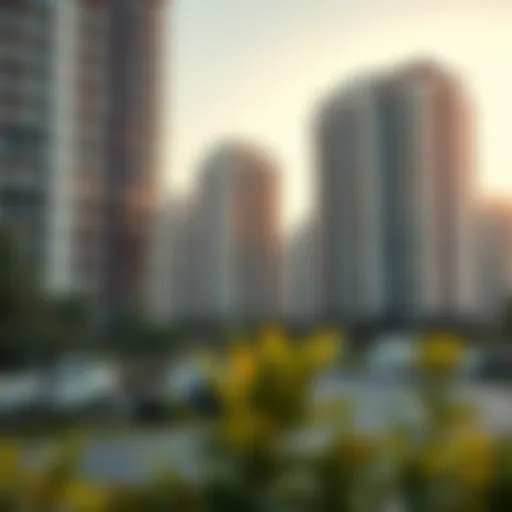 A scenic view of affordable residential buildings in Dubai