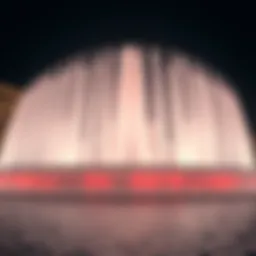 Dubai Fountain illuminated at night