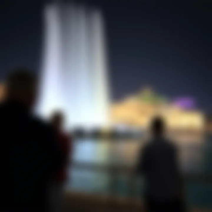 Spectators enjoying the Dubai Fountain show