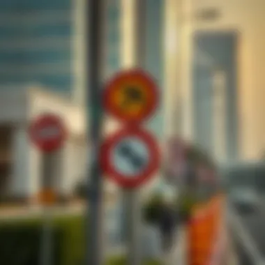 Road safety signage in Dubai