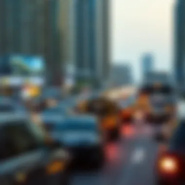 Traffic flow in Dubai during free Salik times