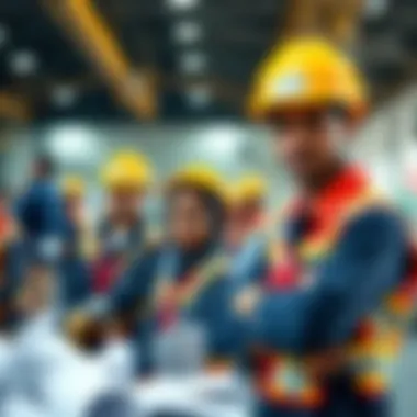 Young workers engaged in various job sectors