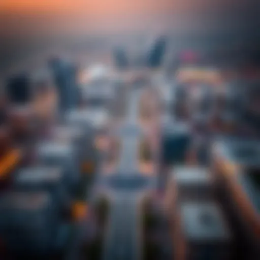 Aerial view of Dubai showcasing city avenues and modern architecture