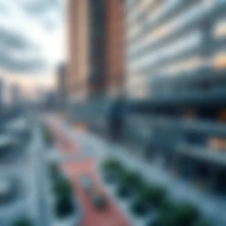 Blueprint of urban planning highlighting the relationship between avenues and buildings